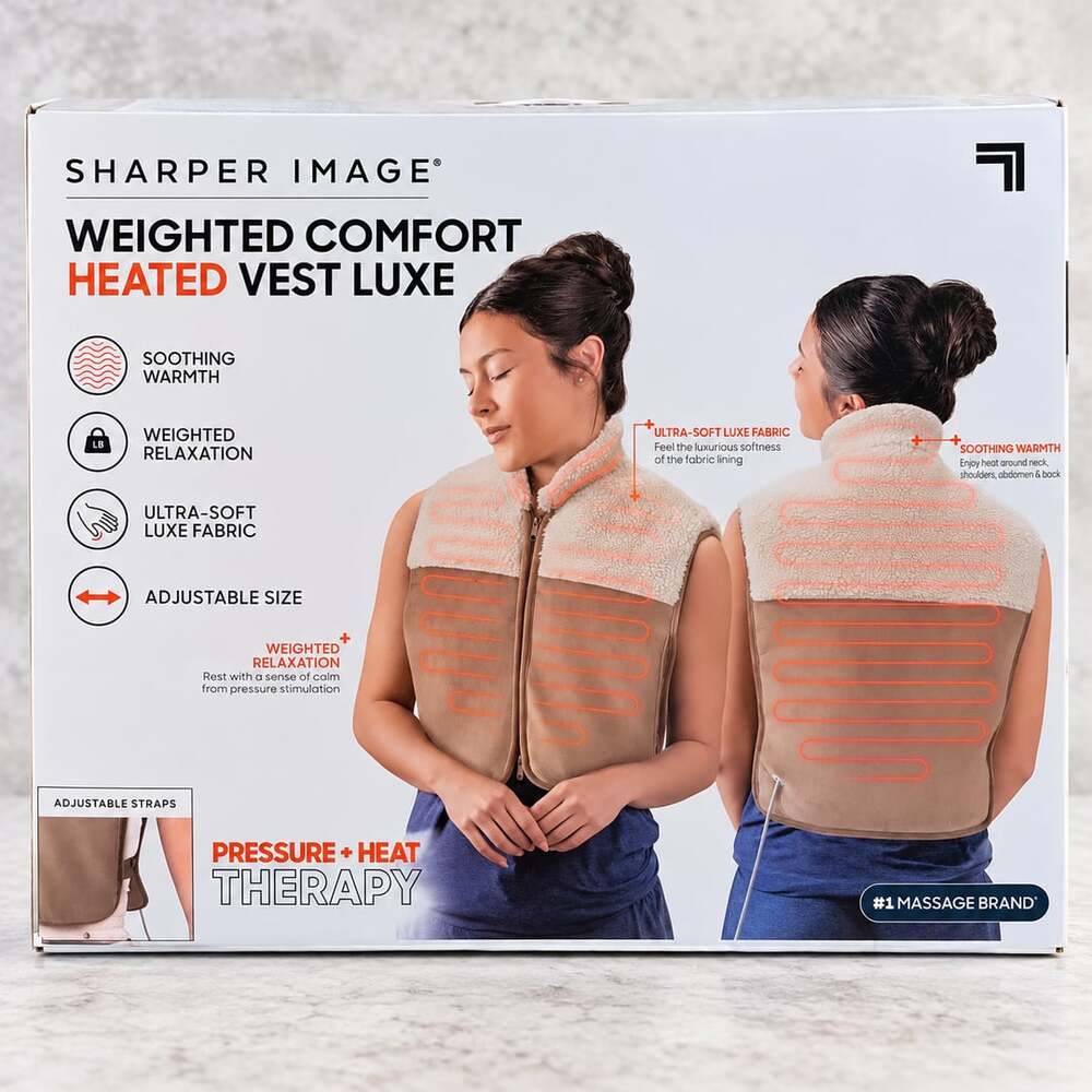 NEW Sharper Image Weighted Comfort Heated Vest Luxe Adjustable Size